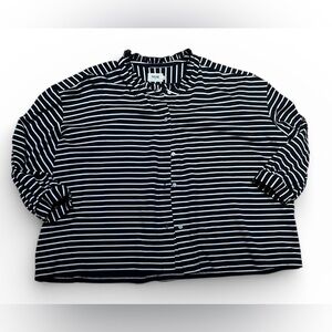 Saaj Paris oversized Black and White Striped Top T3 (fits up to XXL)